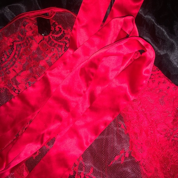 HONEY BIRDETTE Red Love Lace Robe S/M - Picture 3 of 4